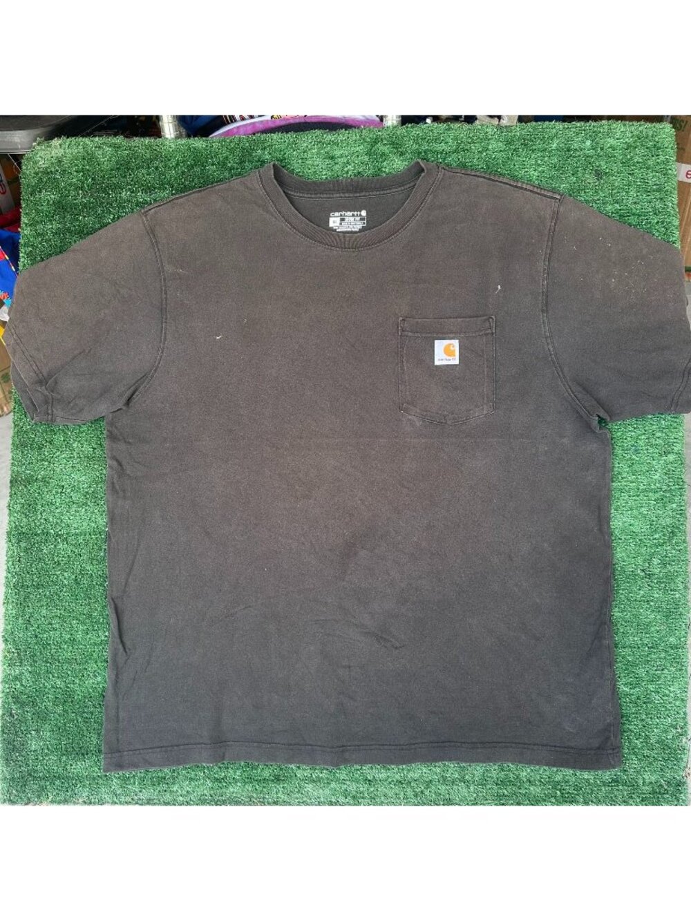 Vintage Y2K Carhartt Loose Fit Pocket T-Shirt Faded Black XL Workwear Utility